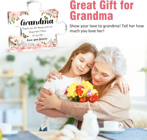 Grandmas Keepsake Acrylic Puzzle Plaque  Cherished Grandmother Gift